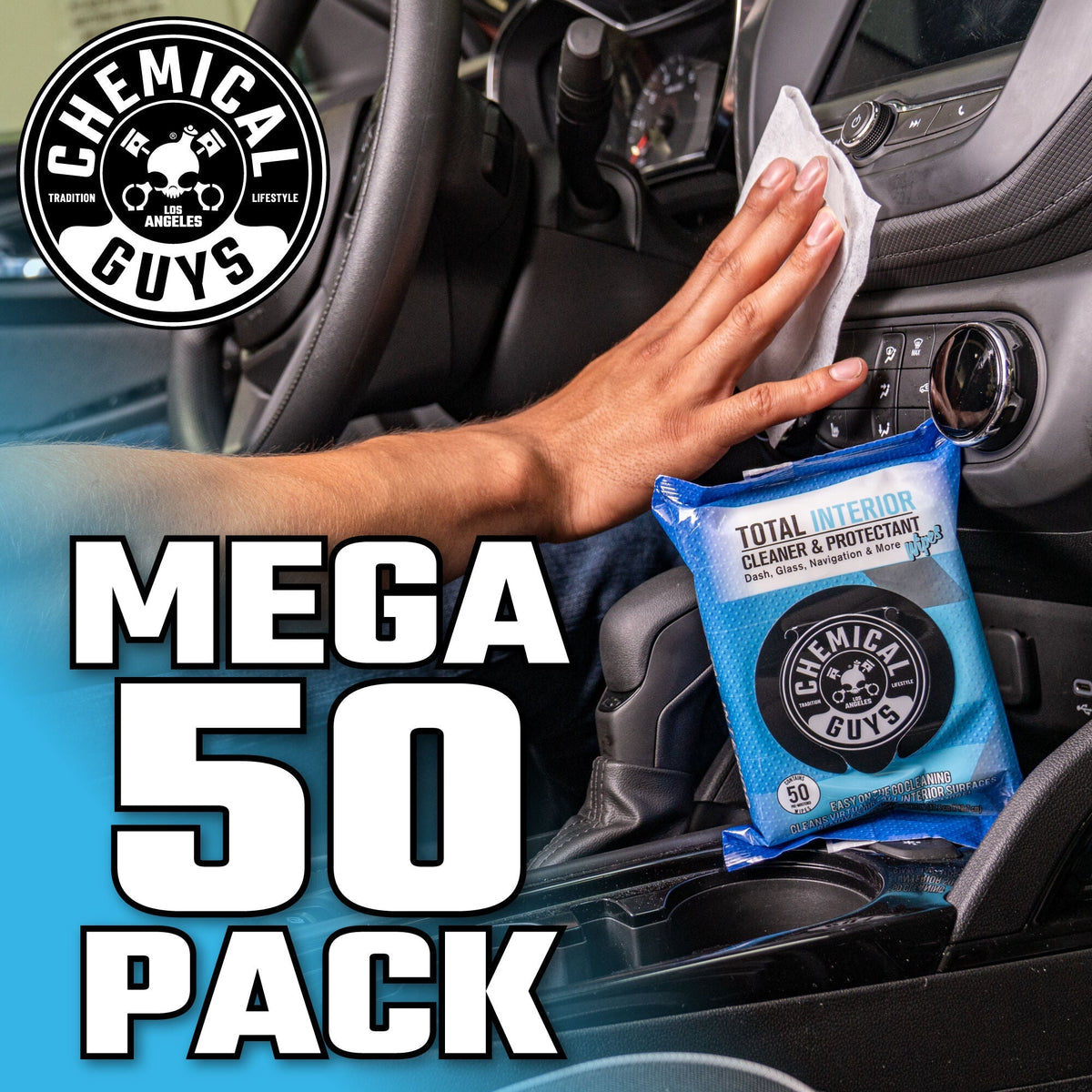 Chemical Guys Total Interior Cleaner & Protectant Car Cleaning Wipes
