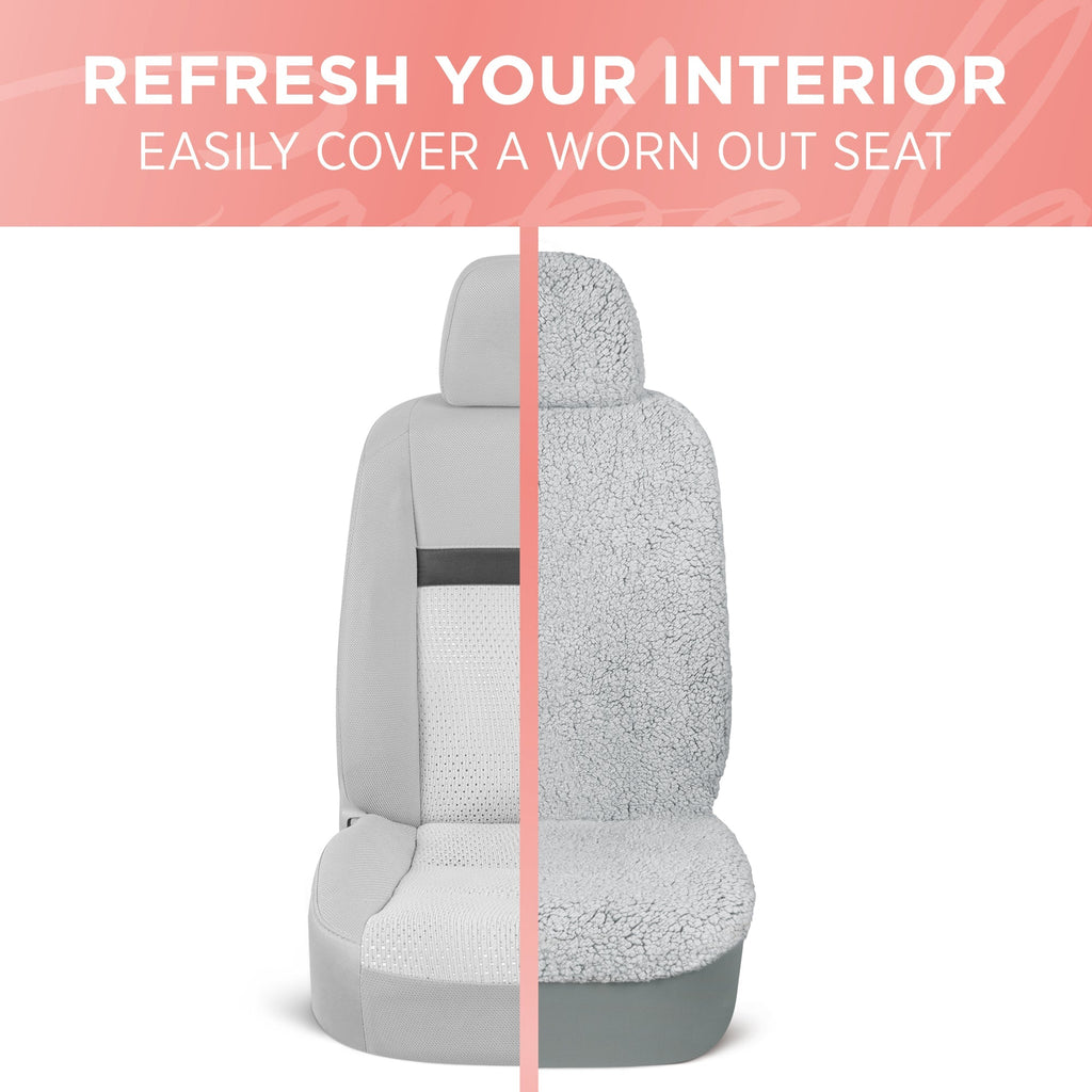 Carbella 2-Pack Plush Sherpa Fleece Front Seat Covers