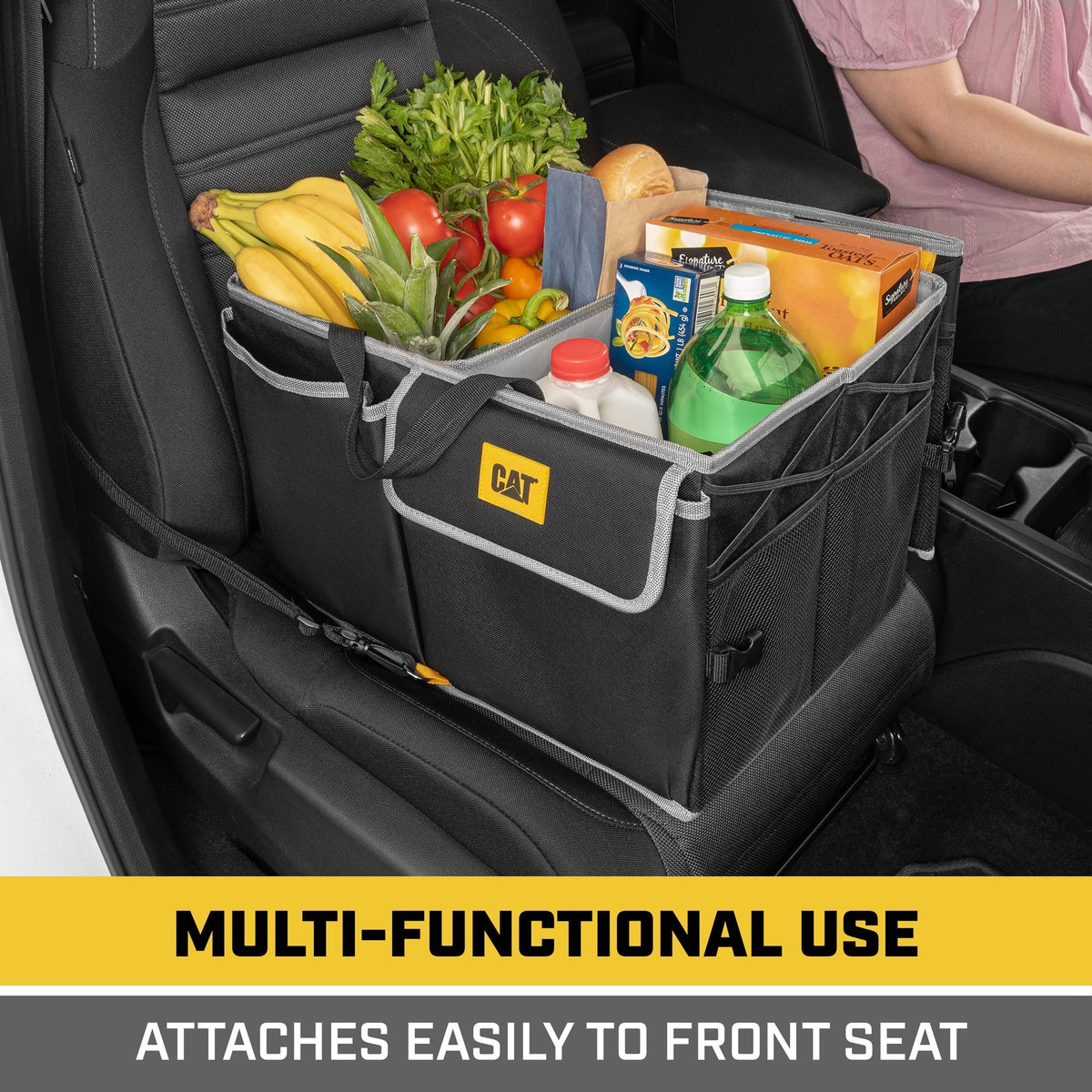 CAT FlexTrunk Trunk/Cargo Organizer and Storage, Collapsible & Adjustable Multi-Compartments (17" x 23" x 11")