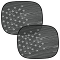 MotorTrend 2-Pack EasyCling American Vintage Black US Flag Window Sunshades (18" x 14")