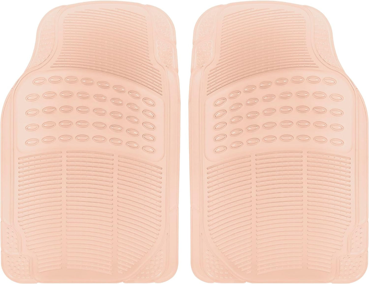 Carbella 2-Piece Cushioned Grip Pad Front Floor Mats - Heavy Duty, All Weather, Trim to Fit