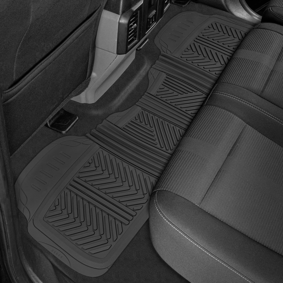 MotorTrend 4-Piece FlexTough Performance Deep Channel Front Floor Mats, Rear Floor Mat, and Trunk/Cargo Mat - Heavy Duty, All Weather, Trim to Fit