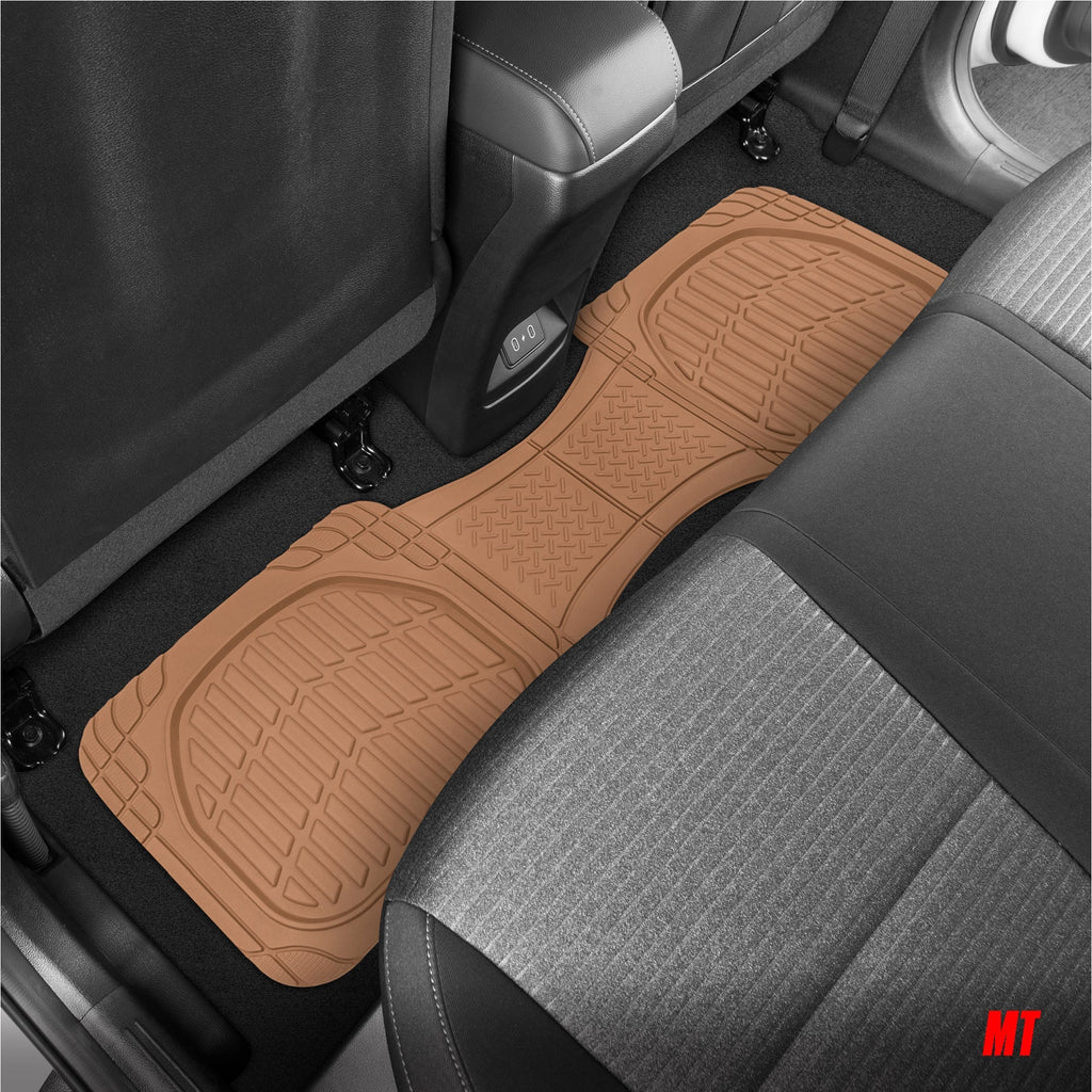 MotorTrend 4-Piece 3-Rows FlexTough Deep Dish Front Floor Mats, Middle Floor Mats, and Rear Floor Mat