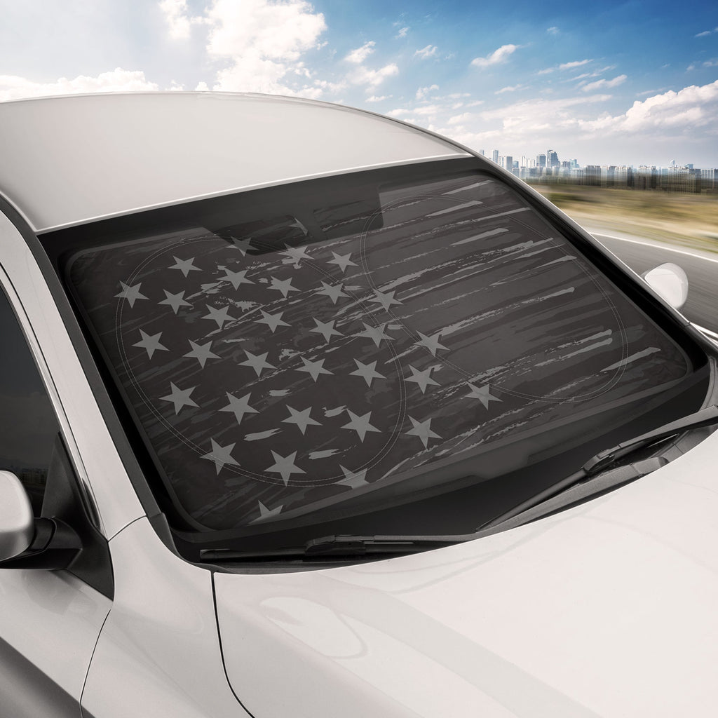 MotorTrend USA Vintage Flag Front Windshield Sunshade - Medium (65" x 33")