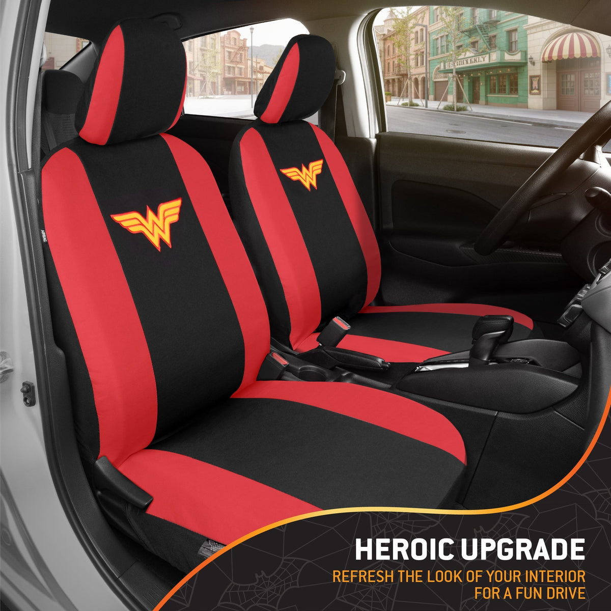 Warner Bros DC Comics 9-Piece Wonder Woman Front Seat Covers and Rear Seat Covers