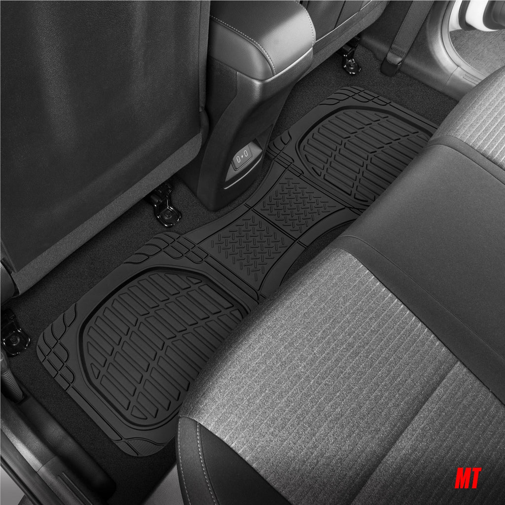 MotorTrend 4-Piece FlexTough Deep Dish Front Floor Mats, Rear Floor Mat, and Trunk/Cargo Mat - Heavy Duty, All Weather, Trim to Fit