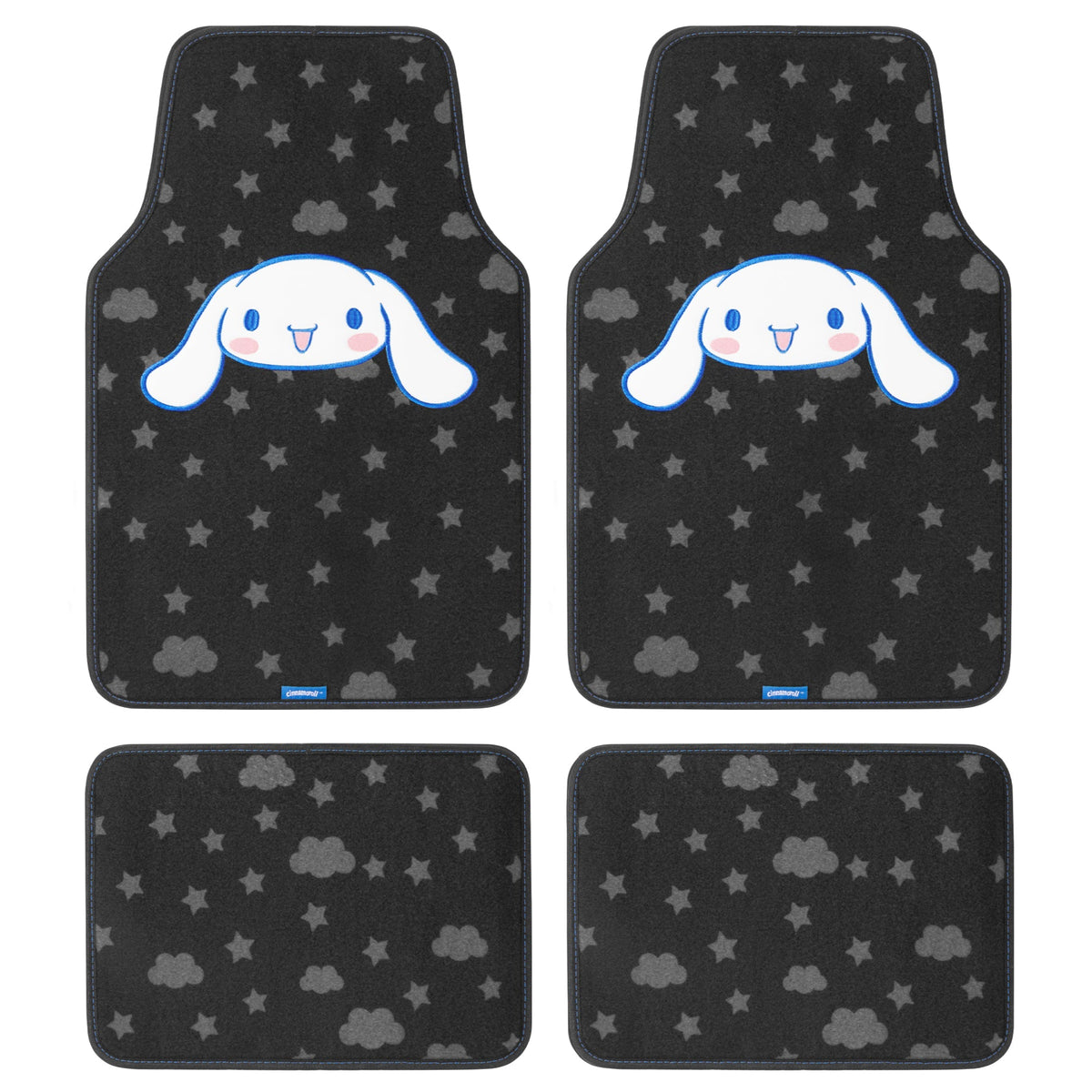 Cinnamoroll Carpet Car Floor Mats - Universal Fit for Cars, SUVs & Trucks - Super Cute Cinnamoroll Print & Pattern Accents - Front & Rear Set, 4 Piece