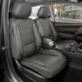 MotorBox Elite Edition Faux Leather Seat Covers for Cars, Trucks, & SUV - 2 Gray Car Seat Covers for Front Seats - Universal Fit Car Accessories Automotive Interior Cover Protector for Most Vehicles