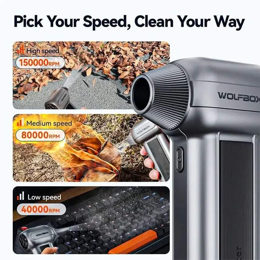 WOLFBOX MF100 Compressed Air Duster - Super Power Electric Air Duster