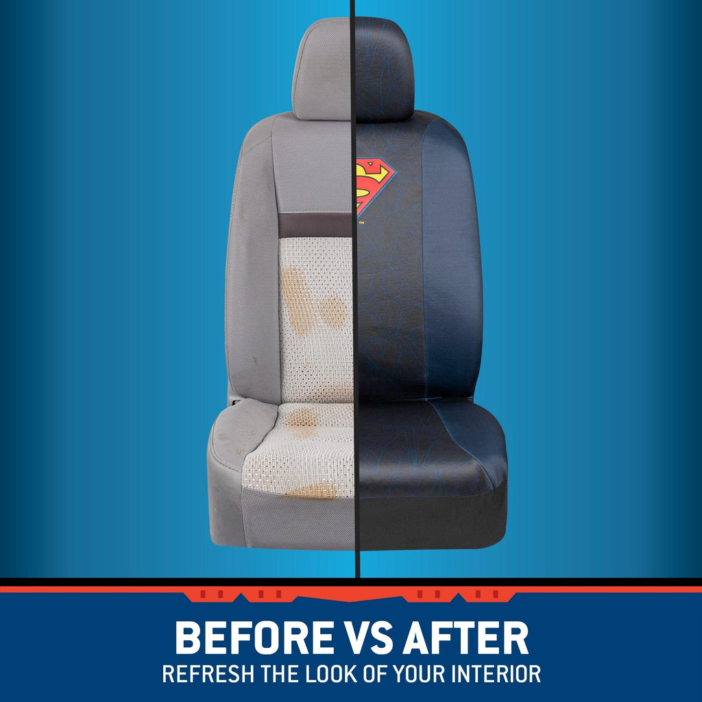 Warner Bros DC Comics 2-Pack Superman Logo Front Seat Covers