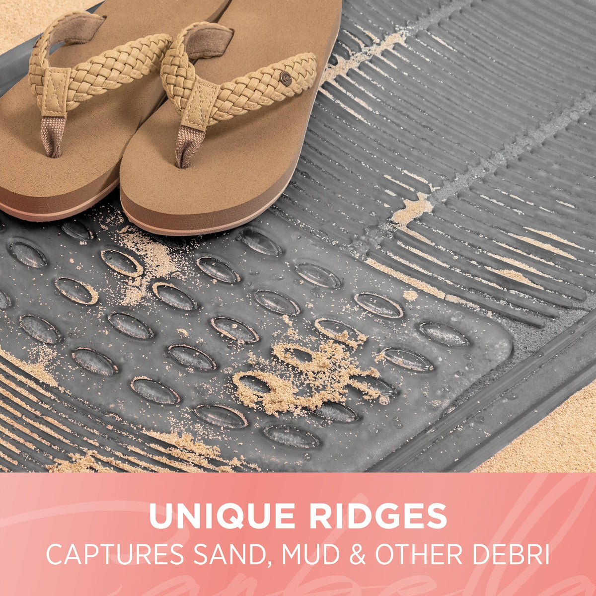 Carbella 2-Piece Cushioned Grip Pad Front Floor Mats - Heavy Duty, All Weather, Trim to Fit