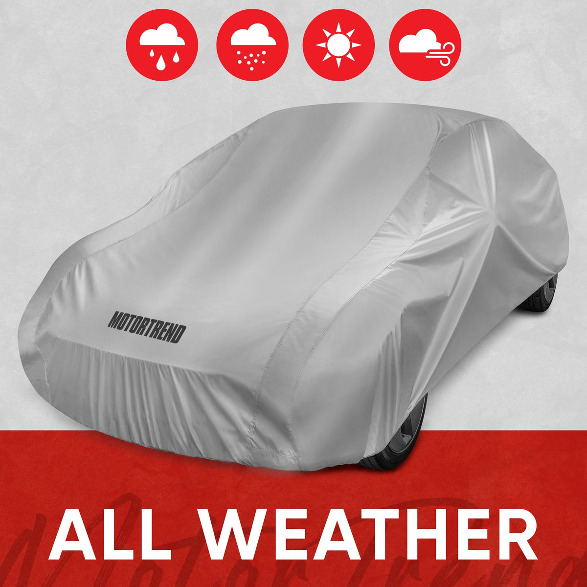 MotorTrend Single Poly All Weather Water-Proof Vehicle Cover for Cars, SUVs, Trucks, Vans