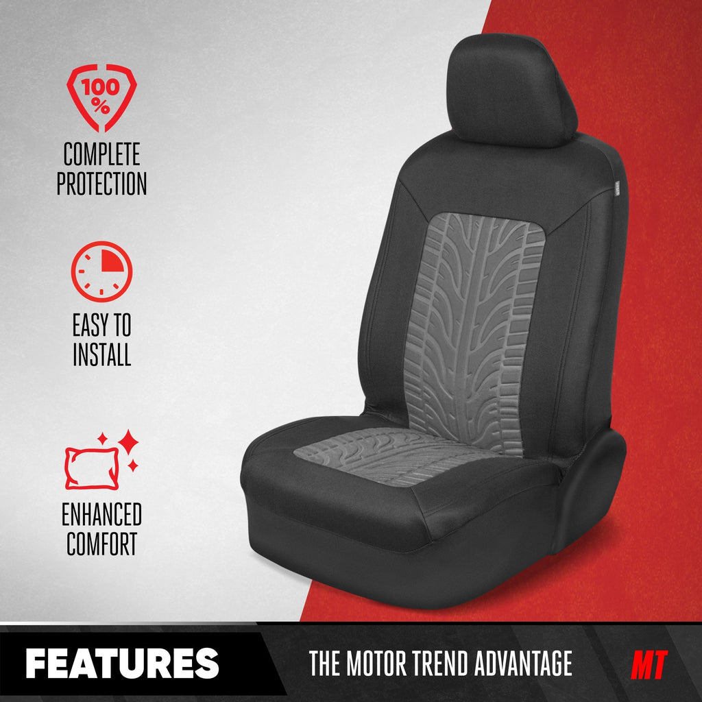 MotorTrend 2-Pack Grand Prix Tire Tread Front Seat Covers
