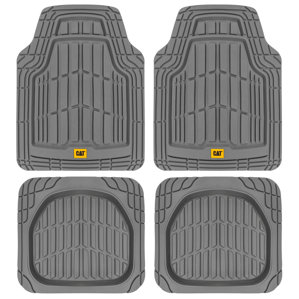 CAT 4-Piece ToughRide Rubber Front Floor Mats and Rear Floor Mats - Heavy Duty, All Weather, Trim to Fit