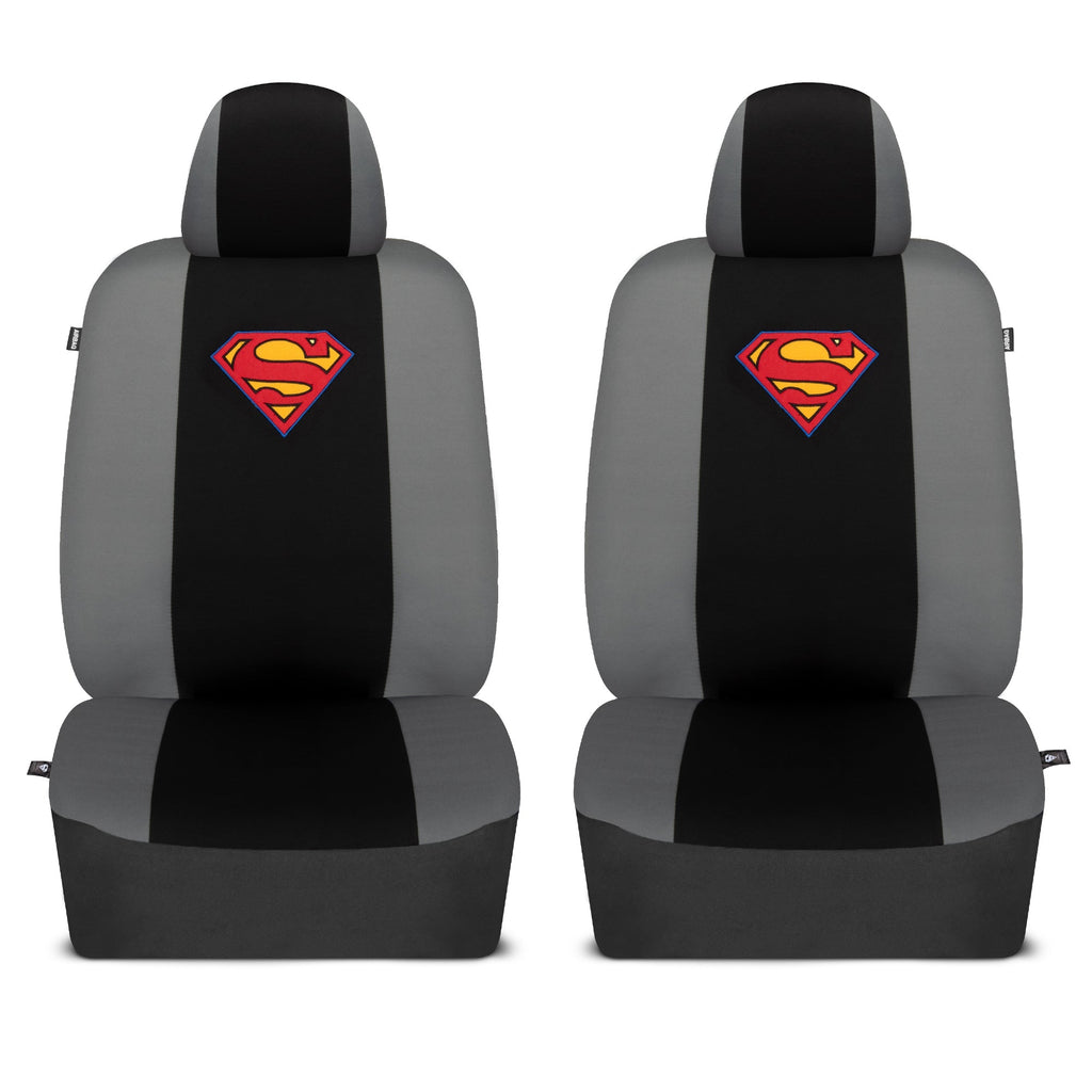 Warner Bros DC Comics 9-Piece Superman Logo PolyCloth Front Seat Covers and Rear Seat Covers