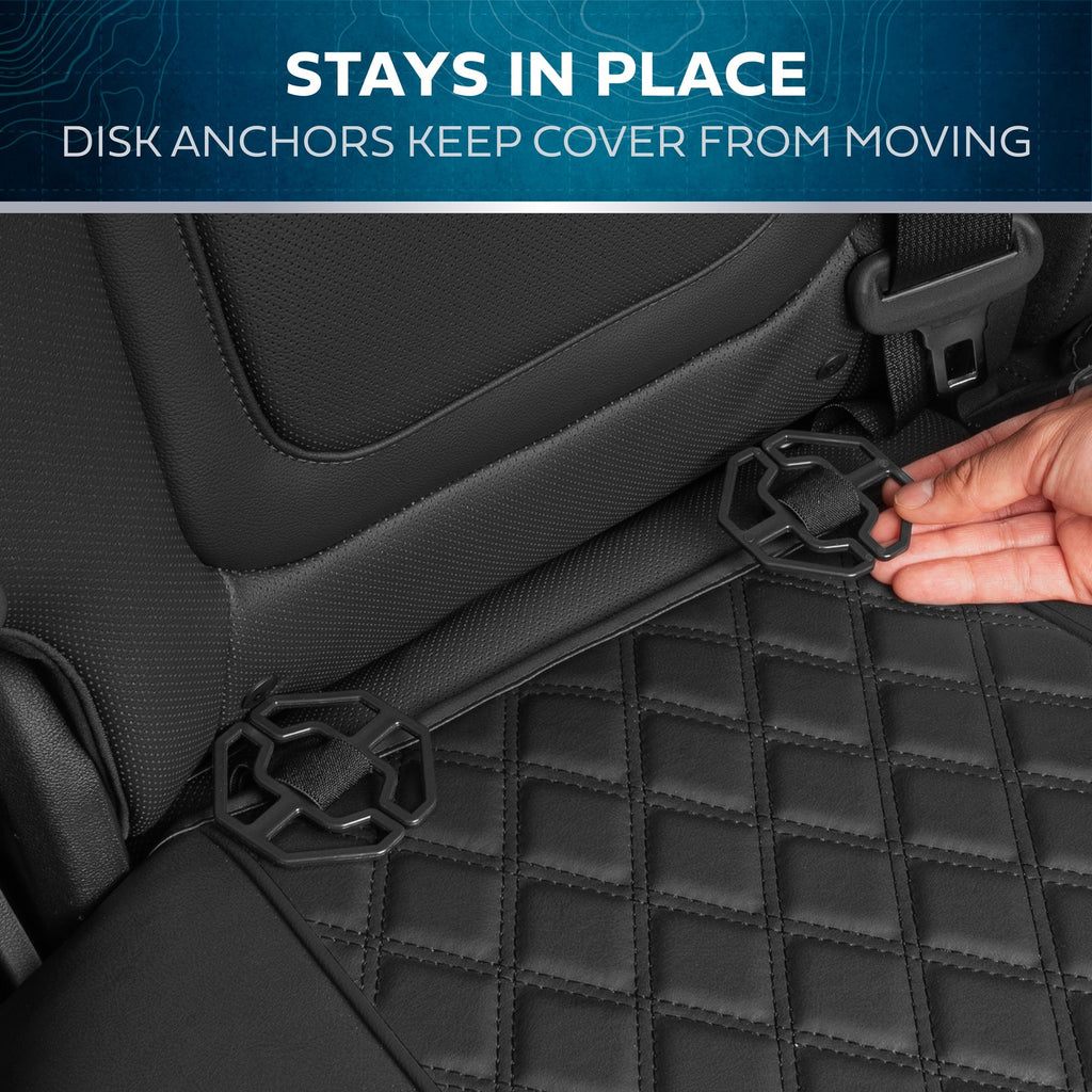 MotorBox 7-piece Prestige Edition Premium Faux Leather Diamond Stitched Cushion Rear Seat Covers