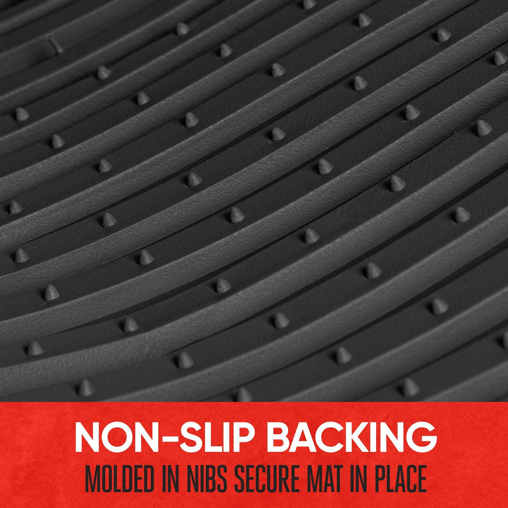 MotorTrend 4-Piece FlexTough Performance Deep Channel Front Floor Mats, Rear Floor Mat, and Trunk/Cargo Mat - Heavy Duty, All Weather, Trim to Fit