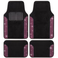 Carbella 4-Piece Diamond Bling Front Floor Mats and Rear Floor Mats - Pink