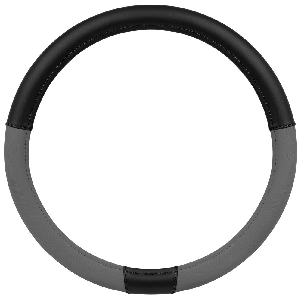 CAT ErgoDrive Faux Leather Steering Wheel Cover (Fits 14.5" - 15.5") - Dark Gray