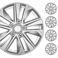 BDK 16 Inch Hubcaps Set of 4 – OEM Replacement Snap-On Wheel Rim Covers - Universal Fit Car Wheel Cover for Cars, Trucks, SUV, Vans Durable ABS Silver 10-Spoke Hub-Cap Car Accessories Exterior