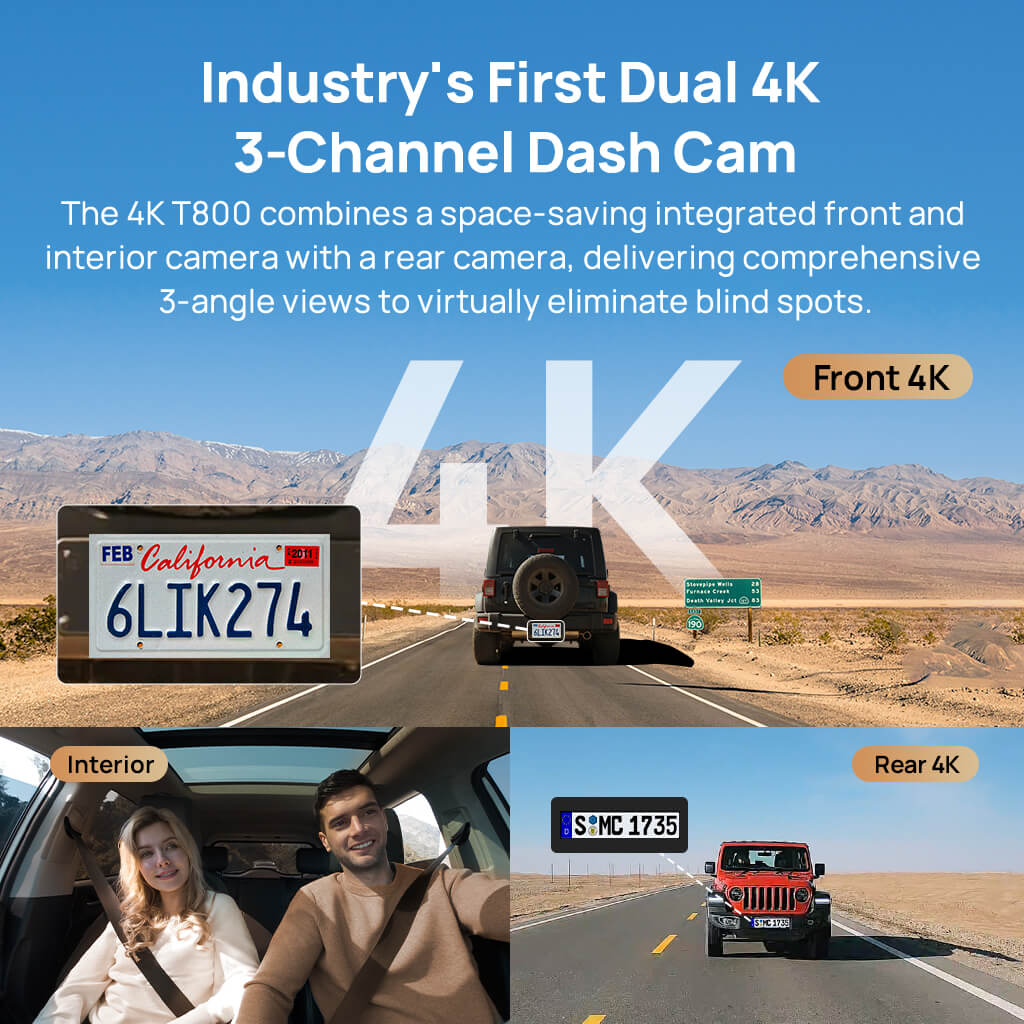 70mai Dash Cam 4K T800 3-Channel - image 6