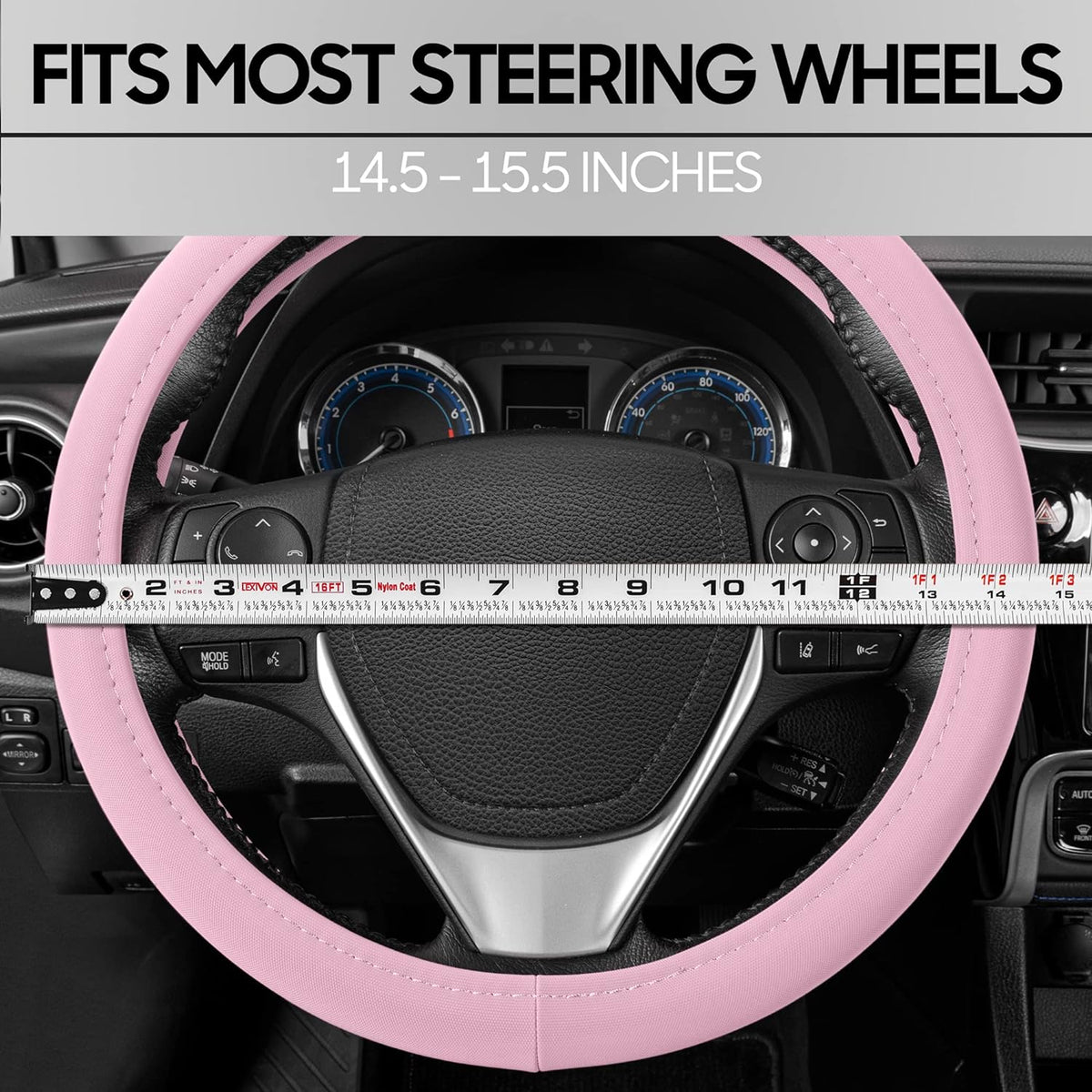 BDK Ultra Soft Blue Steering Wheel Cover for Women, Standard 15 inch Size, Cute Comfy Grip Faux Leather Car Steering Wheel Cover for Truck Van SUV Auto (Multiple Colors)