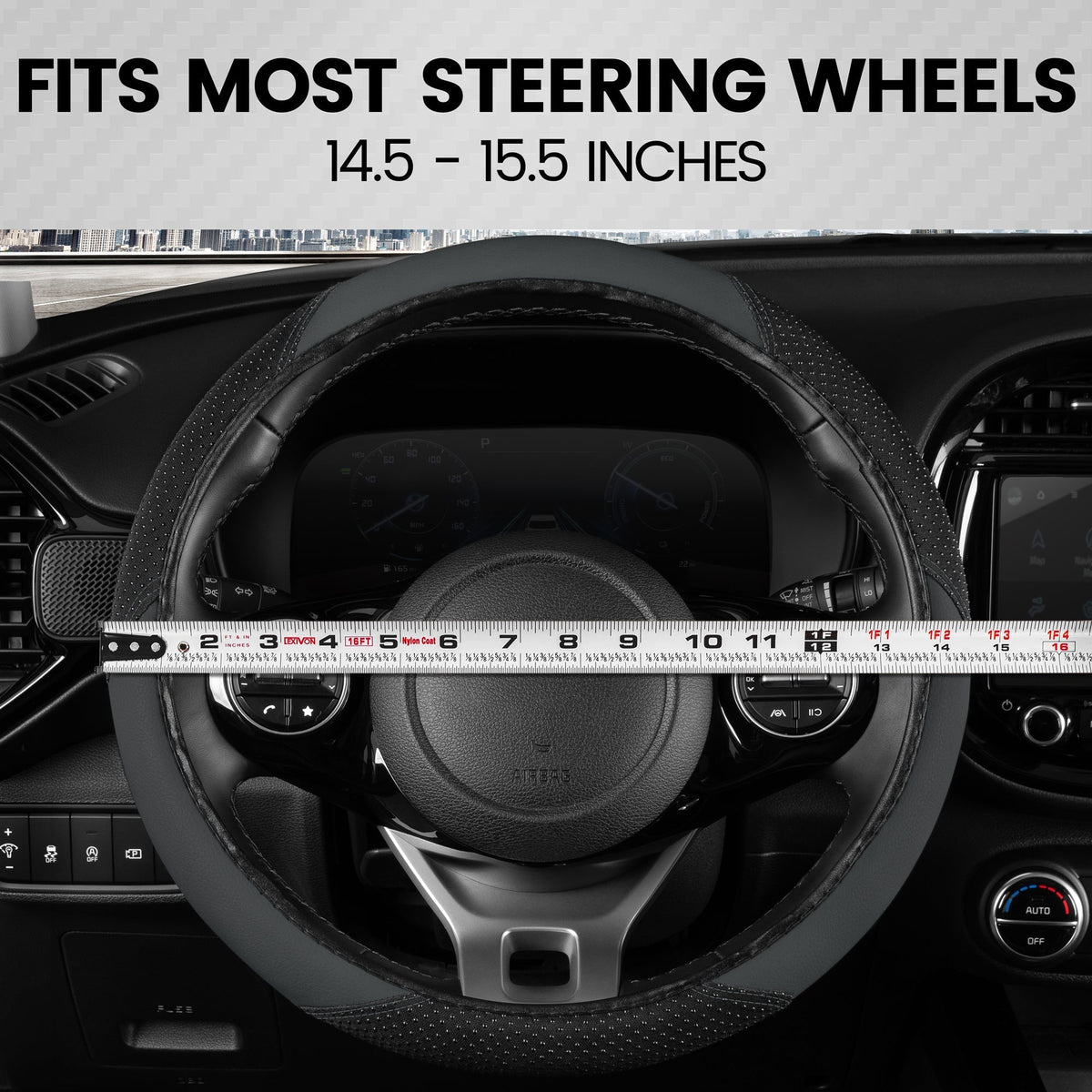 BDK SootheGrip MassageTouch Steering Wheel Cover (Fits 14.5" - 15.5")
