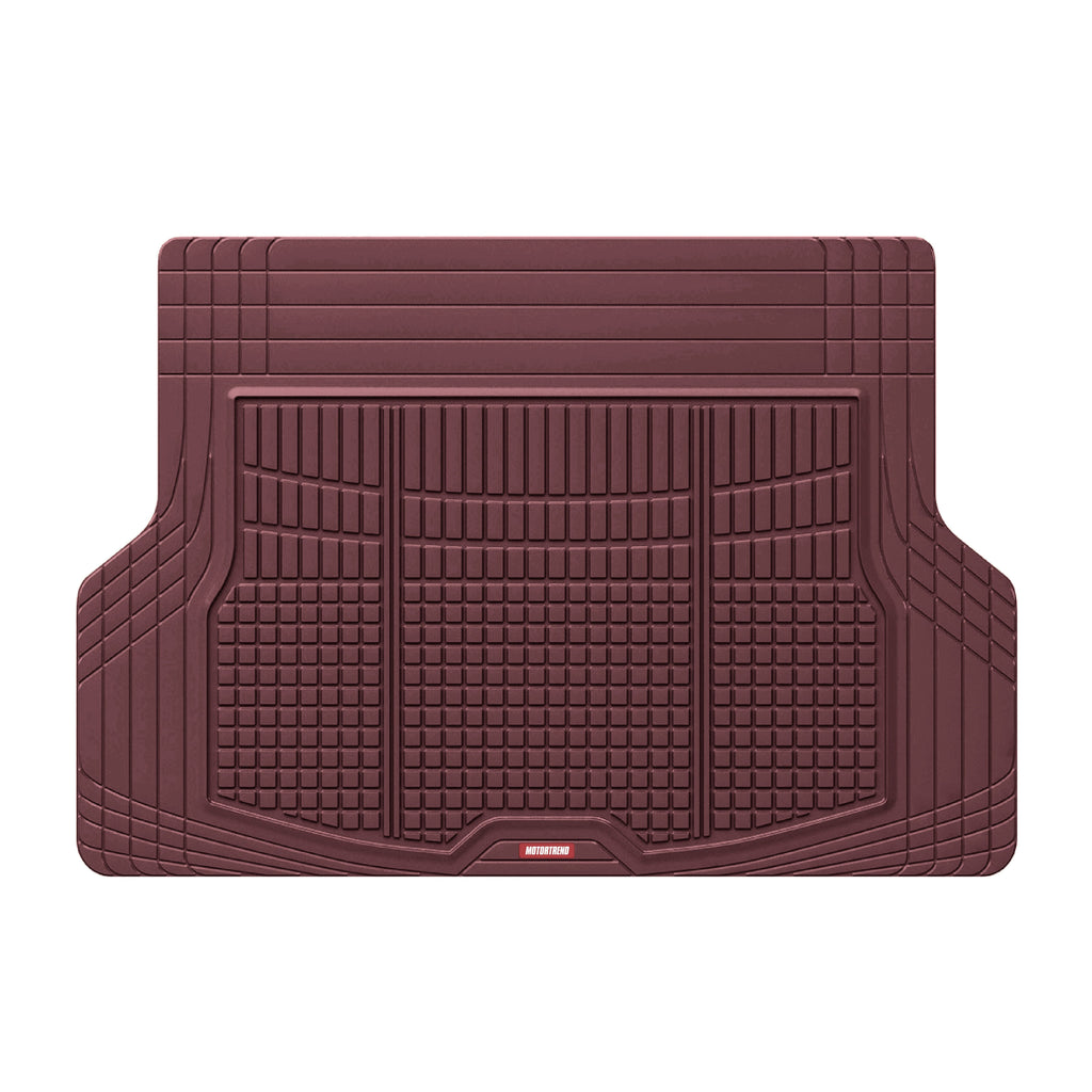 Motor Trend FlexTough Rear Cargo Mat - Heavy-Duty Trimmable Car Trunk Mat for Back of SUV, Universal Rear Cargo Liner for SUV, Flexible Trunk Liner, Automotive Floor Mats & Cargo Liners (Burgundy)