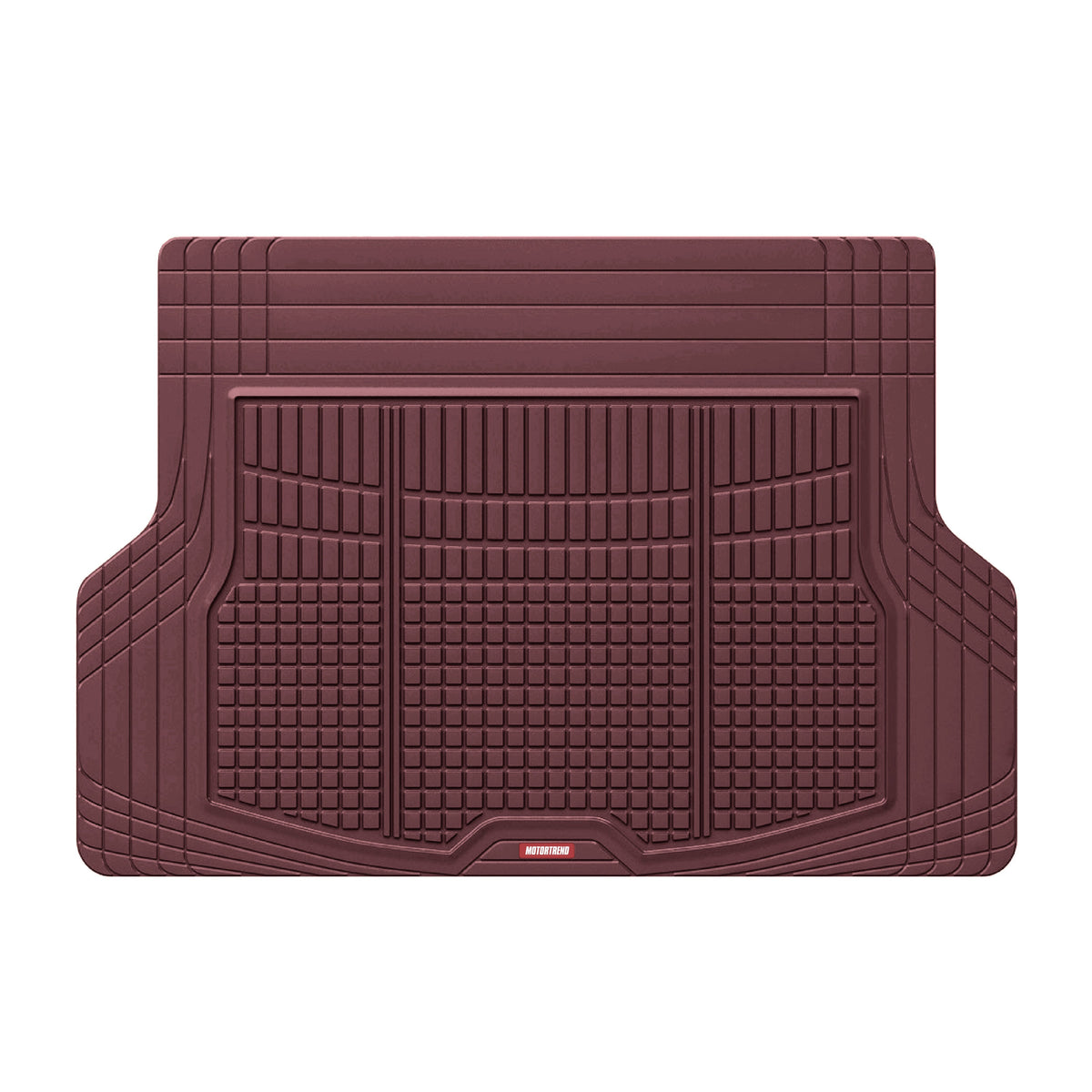 Motor Trend FlexTough Rear Cargo Mat - Heavy-Duty Trimmable Car Trunk Mat for Back of SUV, Universal Rear Cargo Liner for SUV, Flexible Trunk Liner, Automotive Floor Mats & Cargo Liners (Burgundy)
