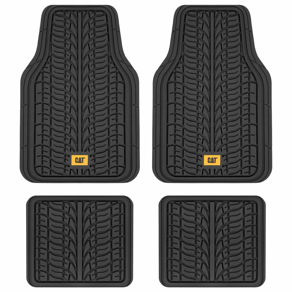 CAT ToughTread 4-Piece Front Floor Mats and Rear Floor Mats - Heavy Duty, All Weather, Trimmable