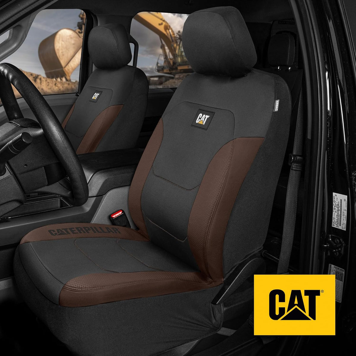 Cat® Flexfit™ Automotive Seat Covers for Cars Trucks and SUVs (Set of 2) - Car Seat Covers for Front Seats, Truck Seat Protectors , Auto Interior Covers