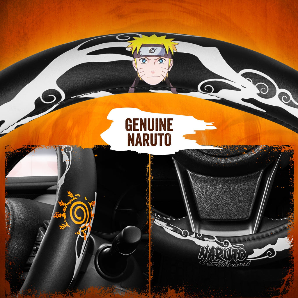 Naruto Shippuden Car Steering Wheel Cover, 15 Inch Anime Steering Wheel Cover, Cushioned Soft Comfortable Cover Anime Car Accessories for Men Women, Kirigakure