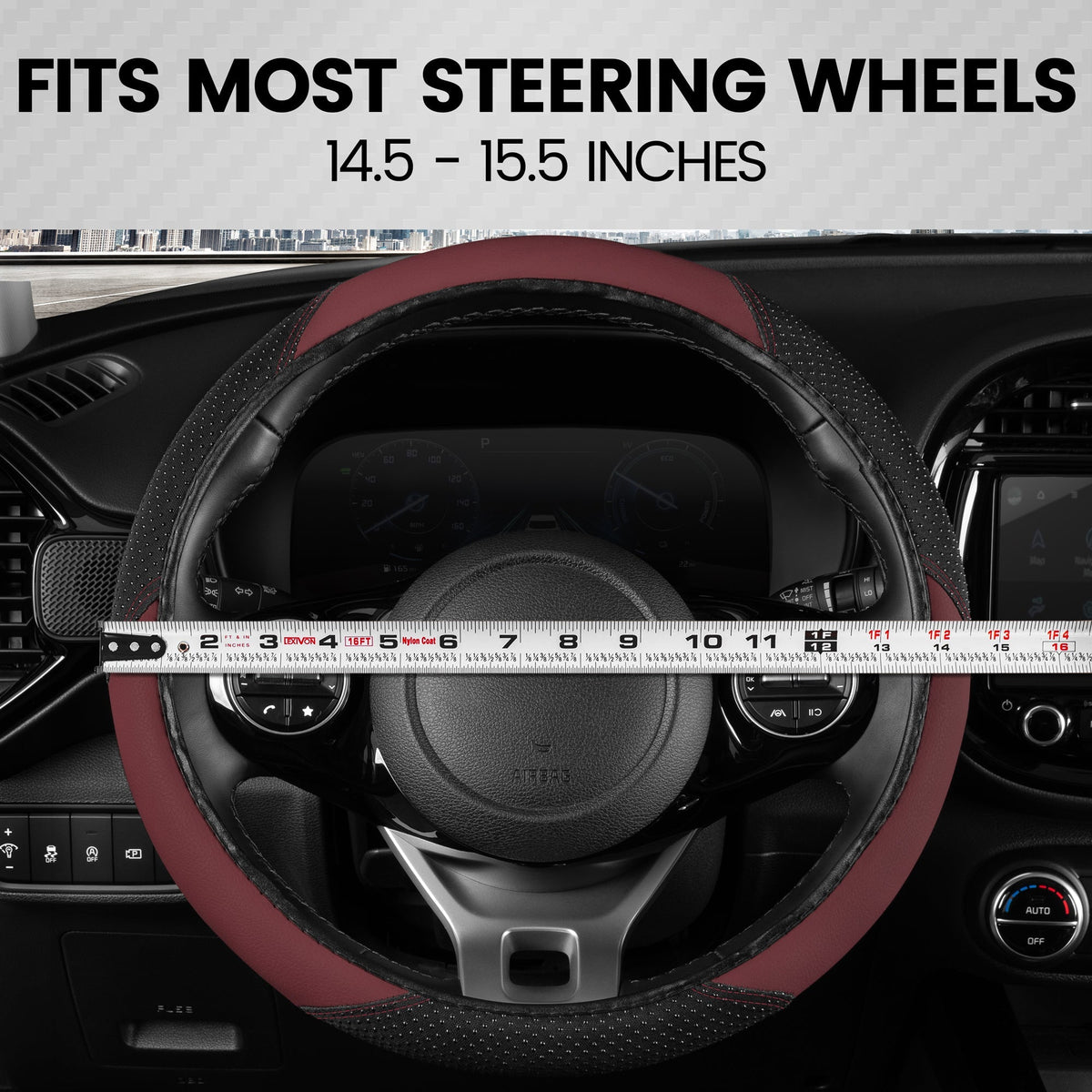 BDK SootheGrip MassageTouch Steering Wheel Cover (Fits 14.5" - 15.5")