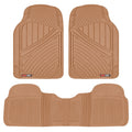 MotorTrend 3-Piece FlexTough Performance Deep Channel Front Floor Mats and Rear Floor Mat - Heavy Duty, All Weather, Trim to Fit