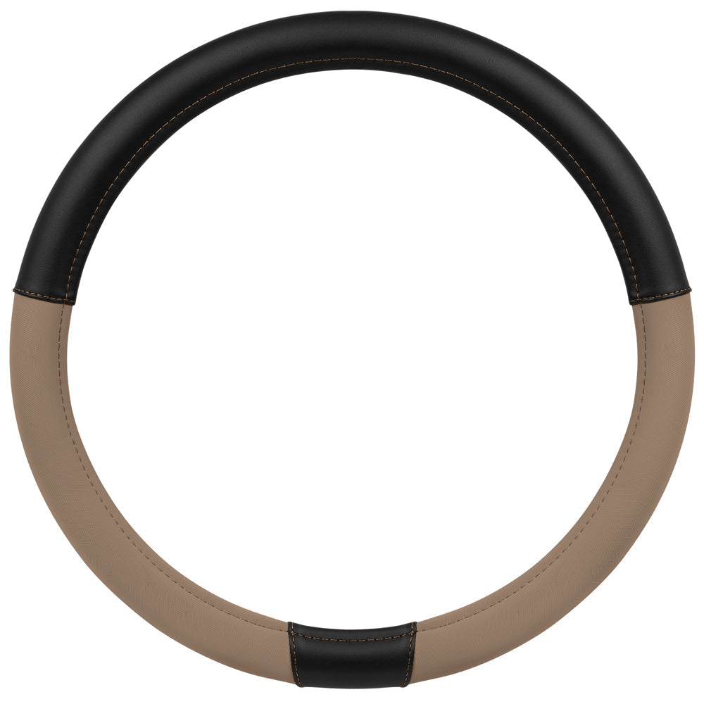 CAT ErgoDrive Faux Leather Steering Wheel Cover (Fits 14.5" - 15.5") - Beige