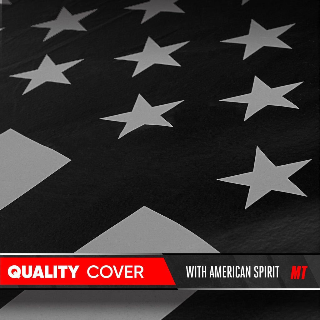 Motor Trend Black USA Flag Waterproof Car Cover - All Weather Outdoor Protection, UV Resistant, Windproof, Scratchproof - Semi-Universal Fit Sedan Full Car Cover for Sun Rain Snow (191"- 210" Length)