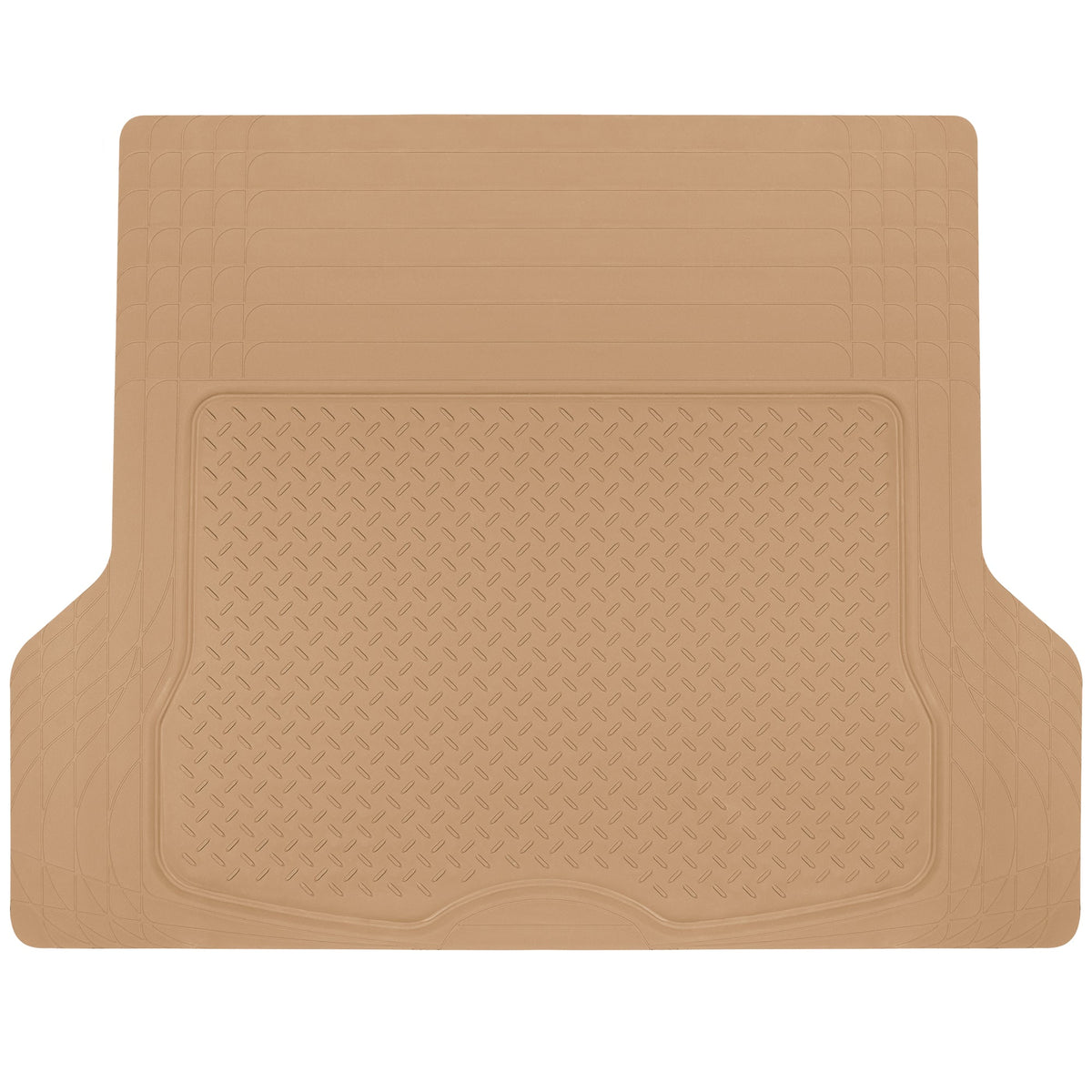 BDK Trunk/Cargo Rubber Liner - Heavy Duty, All Weather, Trim to Fit (53.8" x 43.2") - Beige