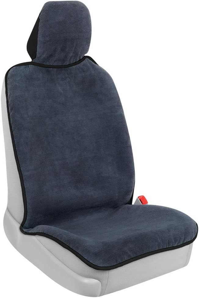 BDK UltraFit Waterpoof Car Seat Towel Cover, Black Trim - Washable Sweat Seat Protector, Ideal for Gym Swimming Surfing Running Crossfit, Fits Most Auto Truck Van and SUV (Multiple Colors)