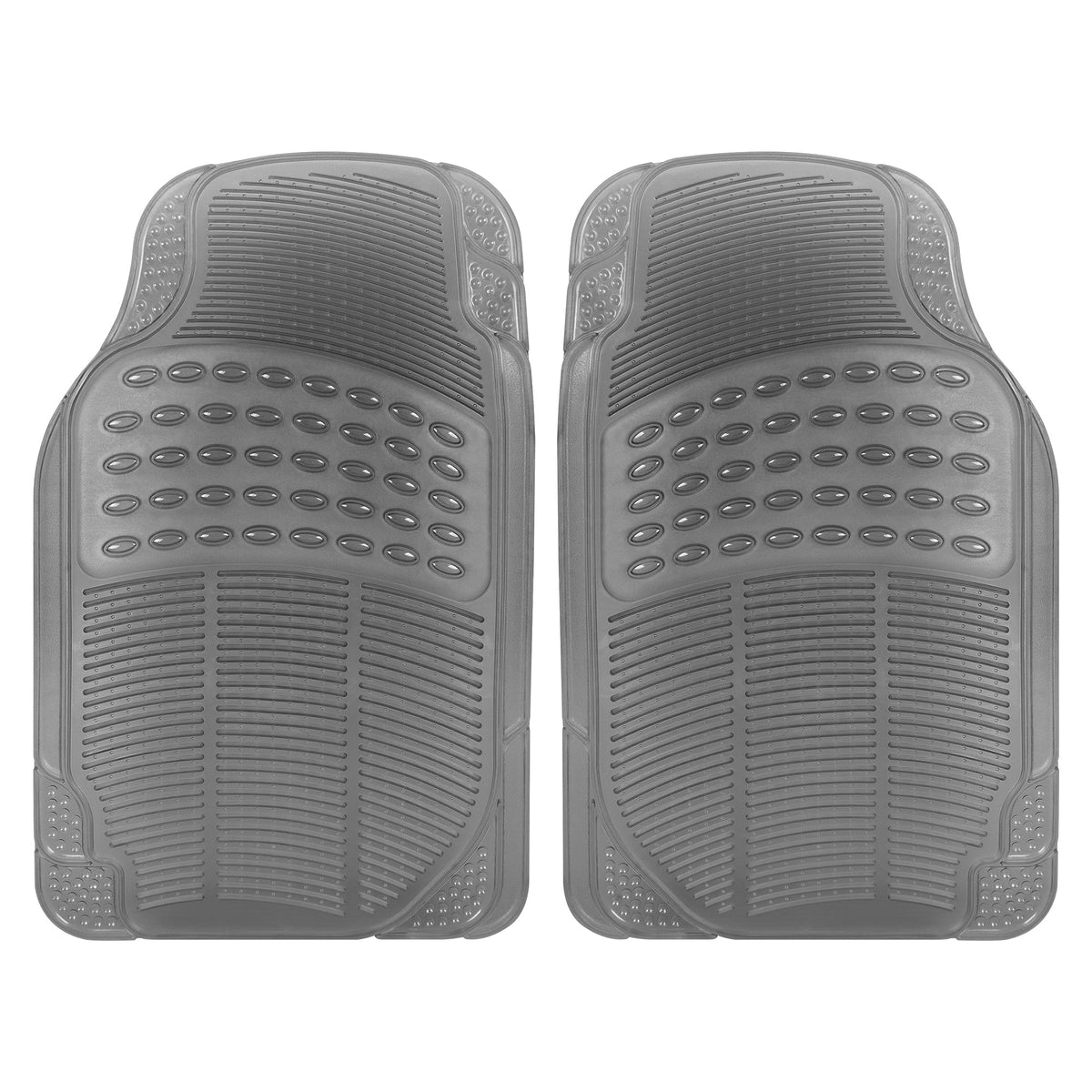 Automotive Floor Mats for Cars, 2 Piece Car Floor Mats, Trim-to-Fit All Weather Car Mats for Auto Truck Van SUV, Car Accessories for Women - Gray - Gray