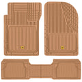 CAT 3-Piece ToughLiner Front Floor Mats and Rear Floor Mats - Heavy Duty, All Weather, Trim to Fit - Beige