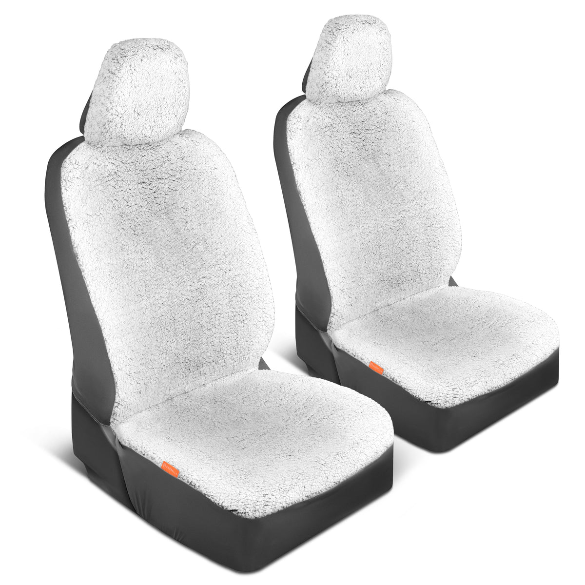 Carbella Plush Sherpa Fleece Front Car Seat Cover - Gray
