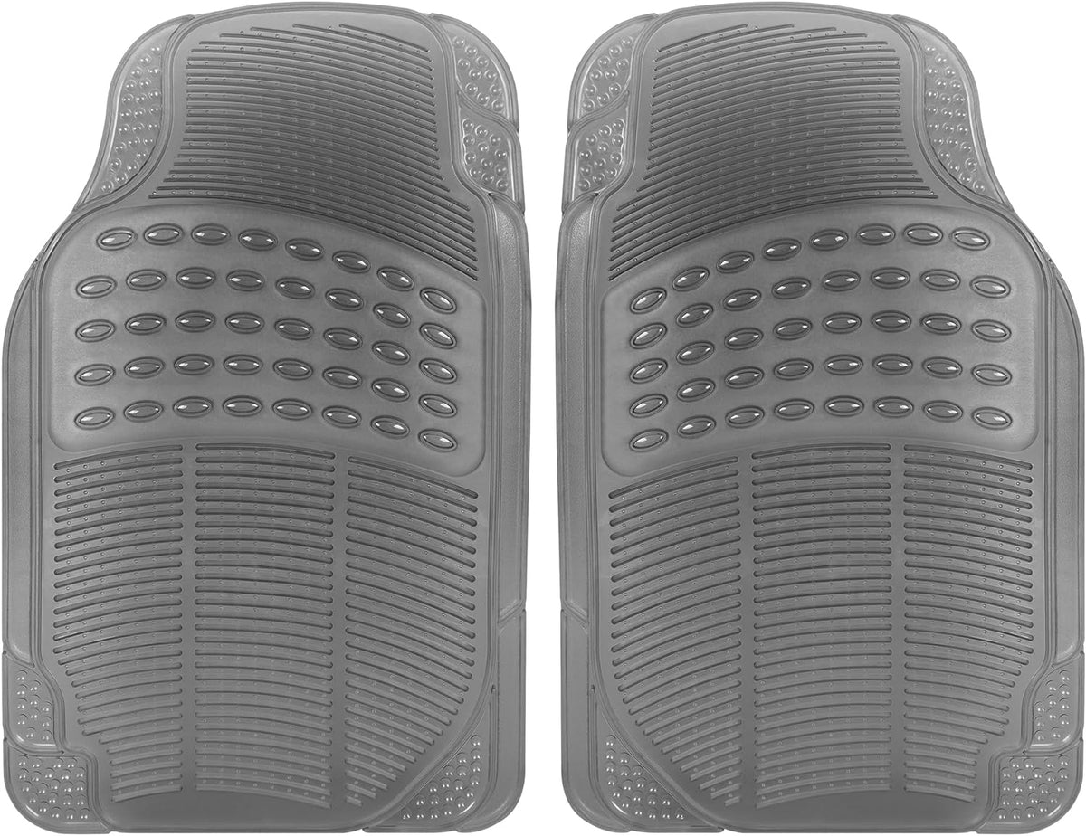Carbella 2-Piece Cushioned Grip Pad Front Floor Mats - Heavy Duty, All Weather, Trim to Fit