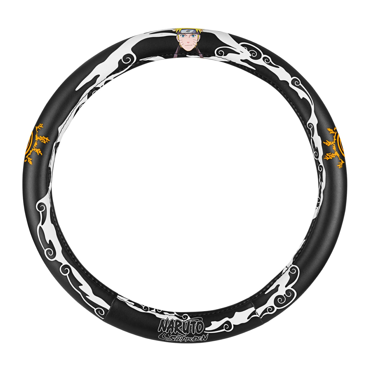 Naruto Shippuden Car Steering Wheel Cover, 15 Inch Anime Steering Wheel Cover, Cushioned Soft Comfortable Cover Anime Car Accessories for Men Women, Kirigakure