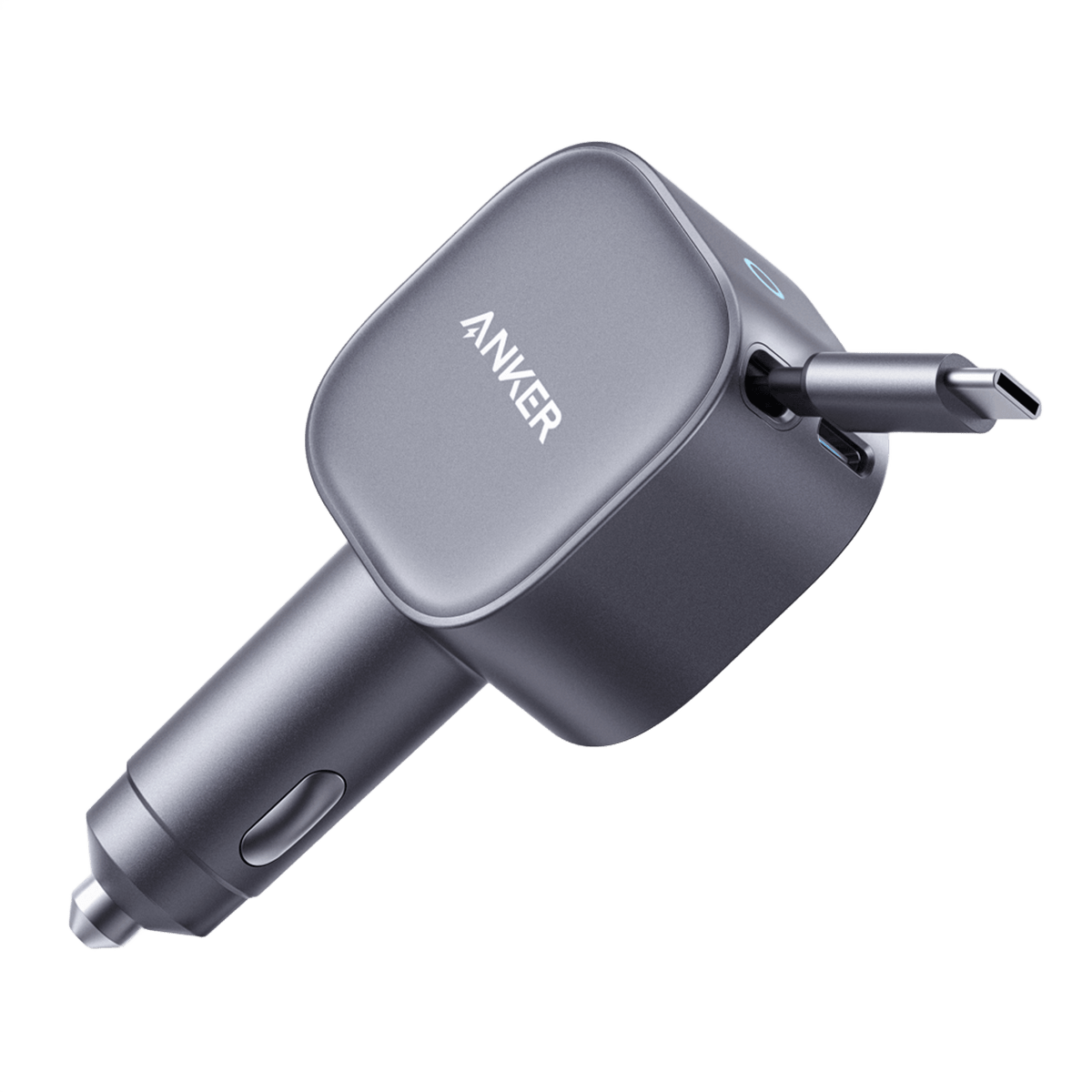 Anker Nano 75W Car Charger with Retractable USB-C Cable