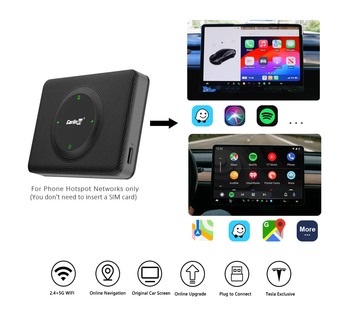Carlinkit T2C 2.0 Tesla Wireless Apple CarPlay Adapter - image 7