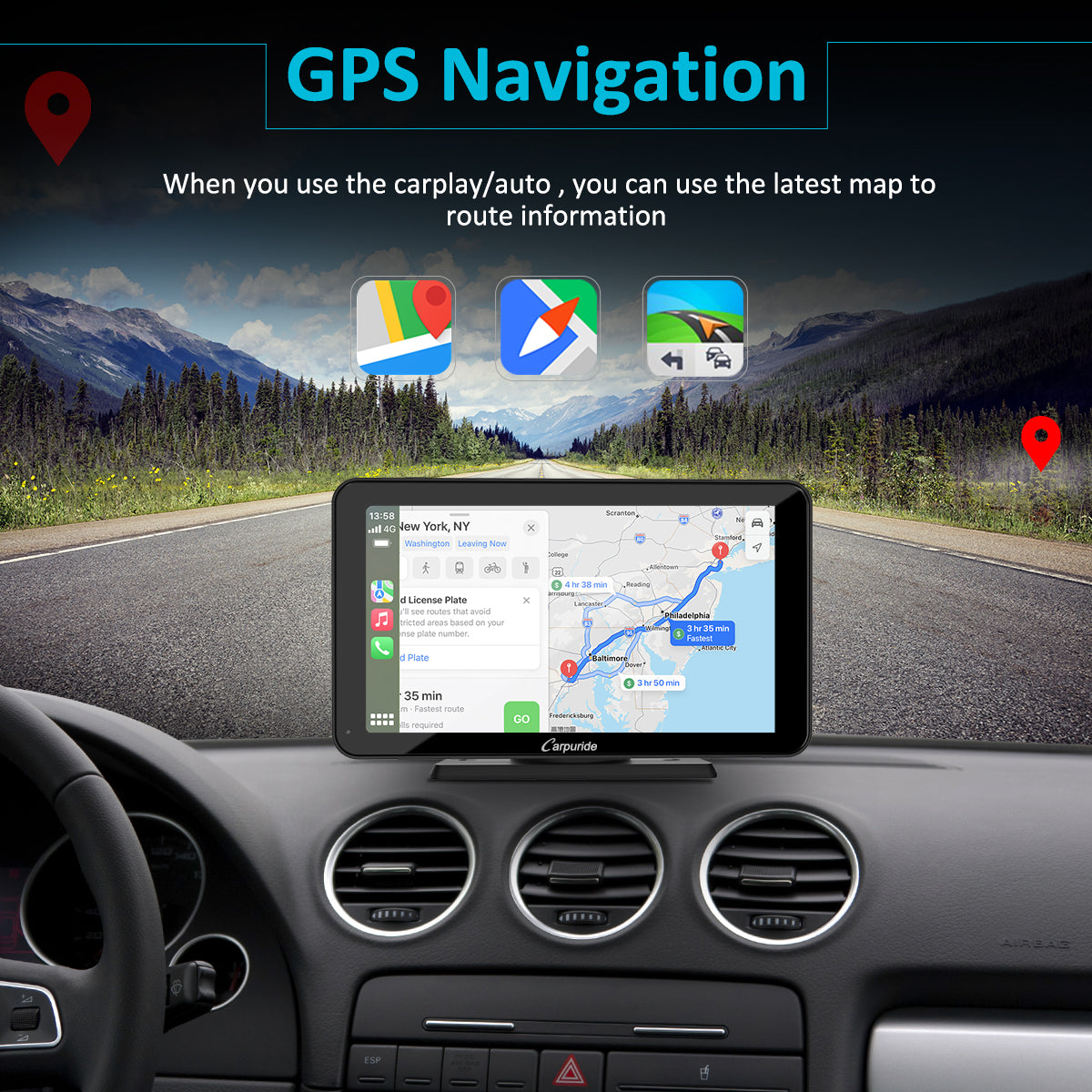 CARPURIDE W701 Pro 7in Smart Car Display with Backup Camera - image 2