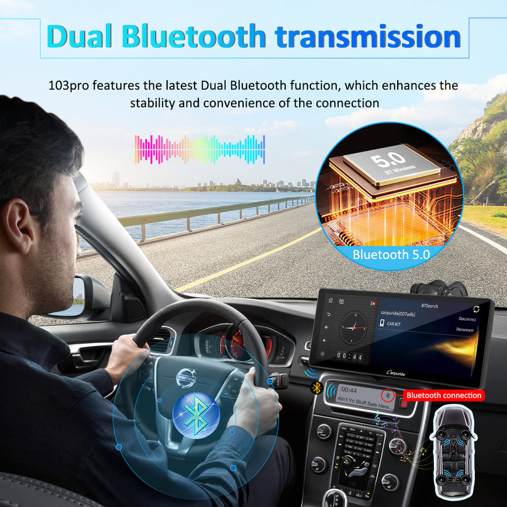 CARPURIDE W103 Pro 10.3in Smart Car Display with Backup Camera - image 4