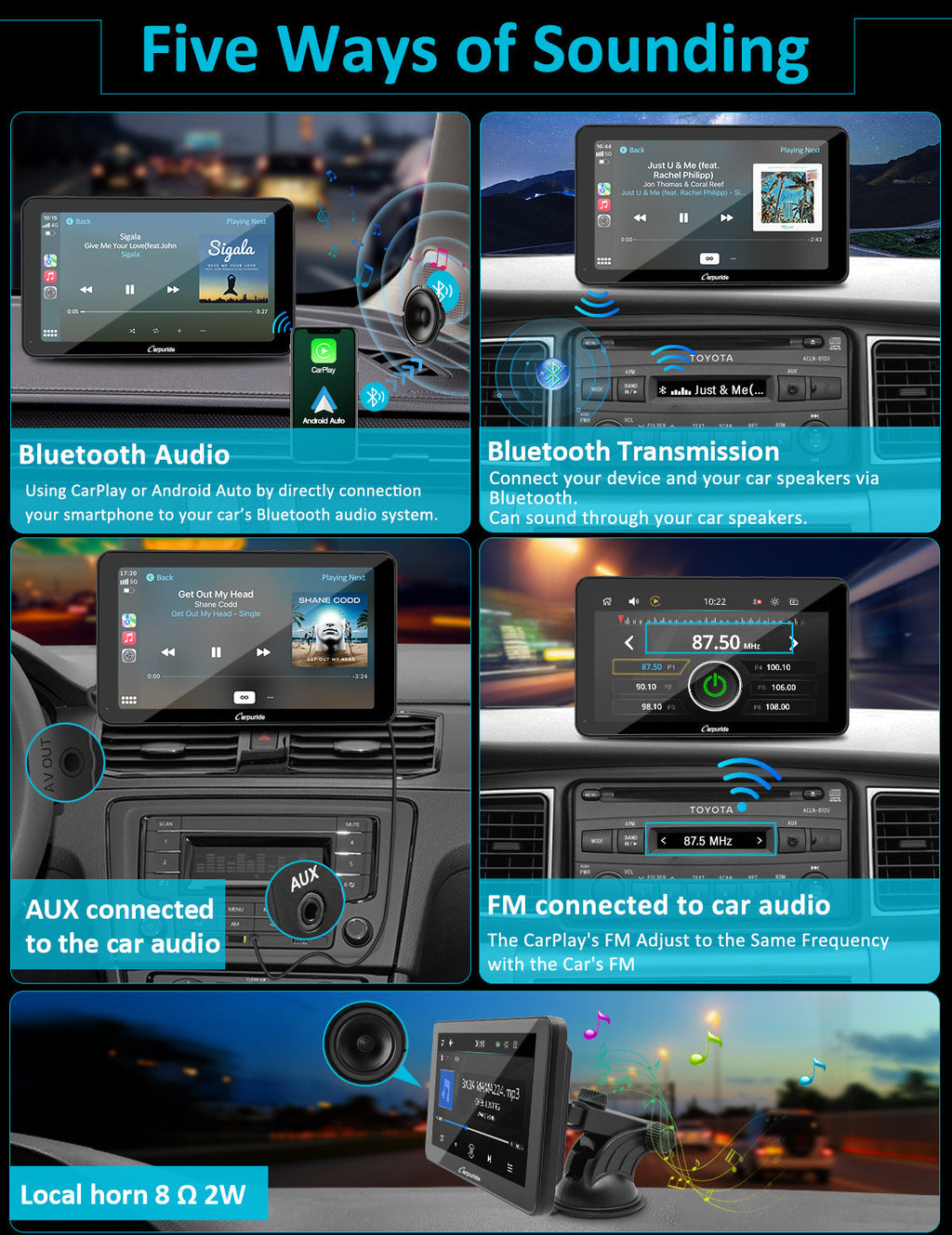 CARPURIDE W701 Pro 7in Smart Car Display with Backup Camera - image 5