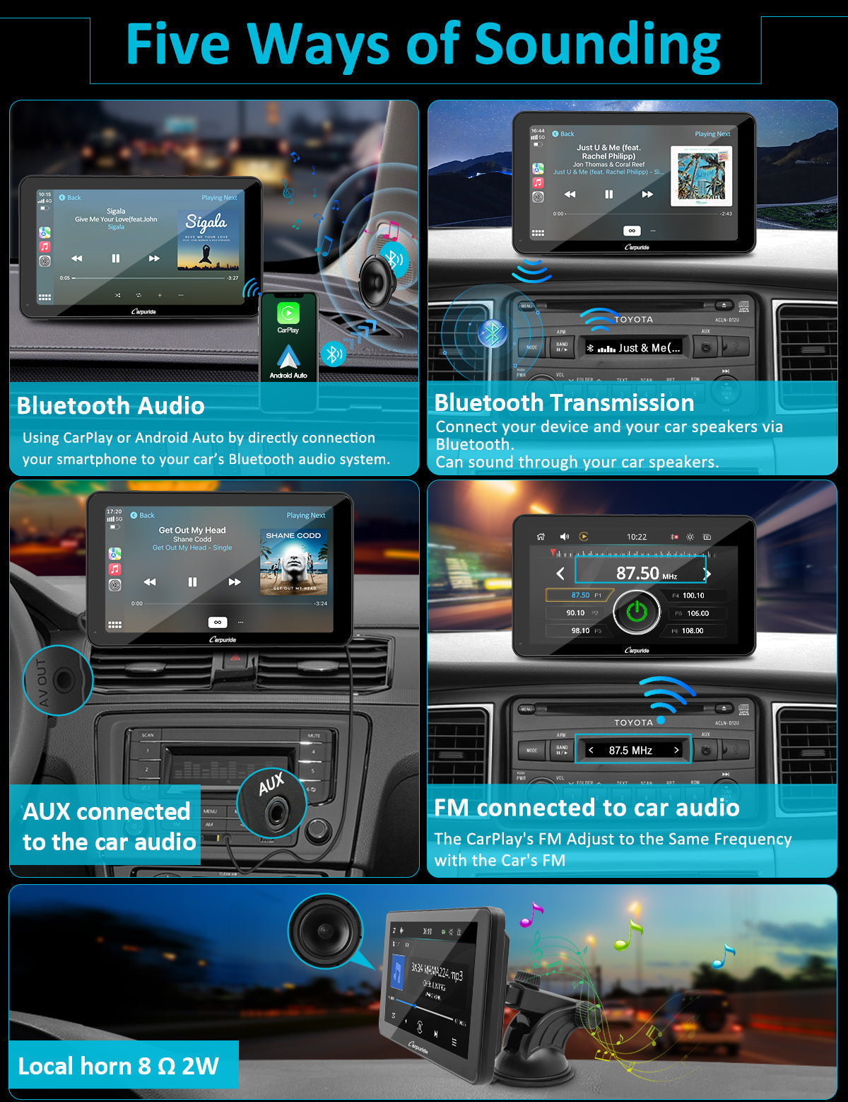 CARPURIDE W701 Pro 7in Smart Car Display with Backup Camera - image 5