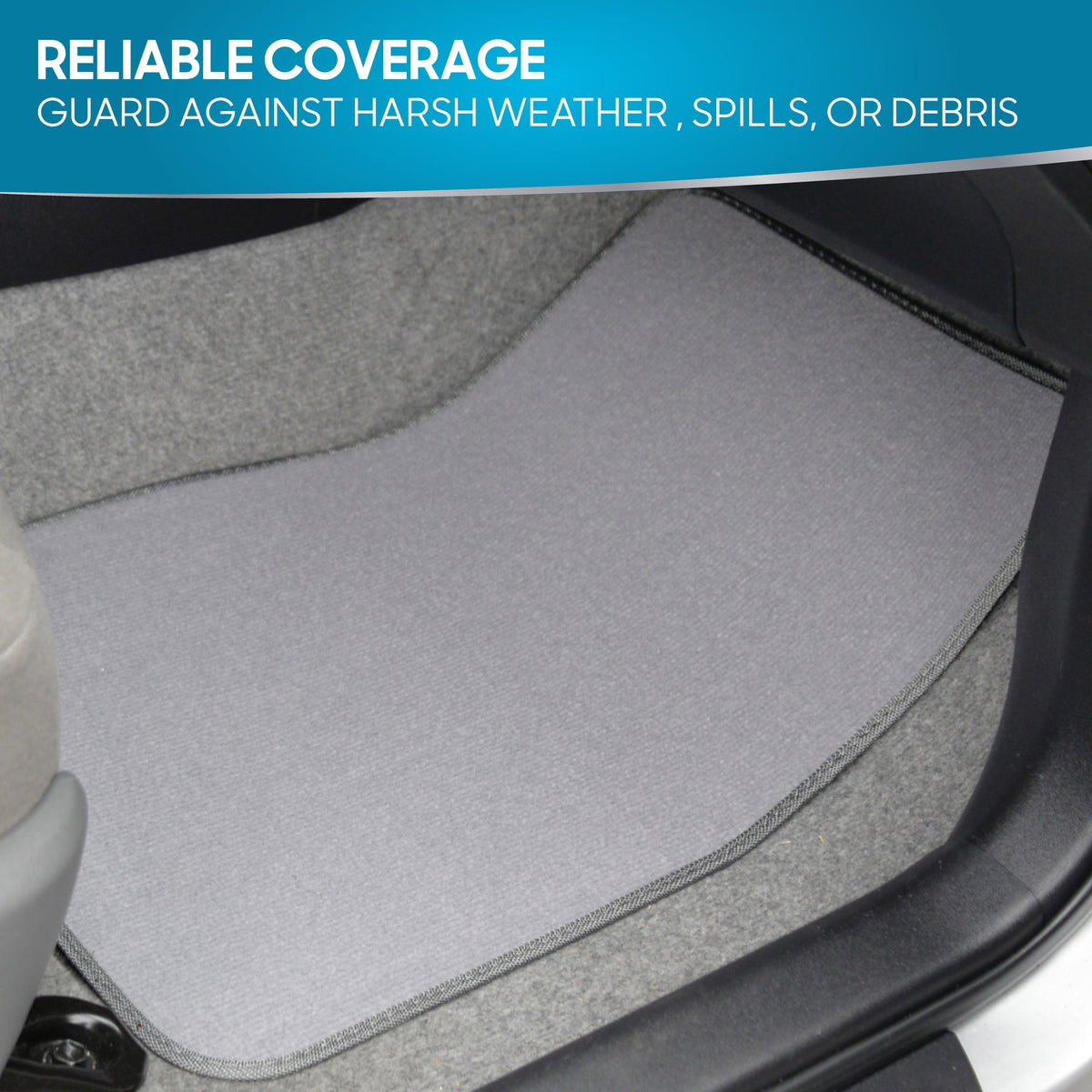 BDK 4-Piece Premium Carpet Non-Slip Heel Pad Front Floor Mats and Rear Floor Mats